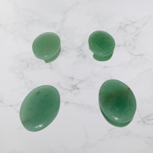 Piedra Cuarzo Verde Ranurada de 18x13mm. Oval PR189