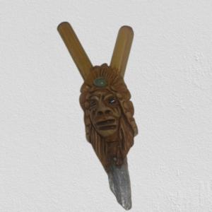 Pipa para Rapé / Kuripe  k3 con madera bambú resina y  minerales