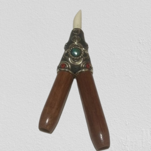 Pipa para Rapé / Kuripe  k1 con alpaca y cuarzo
