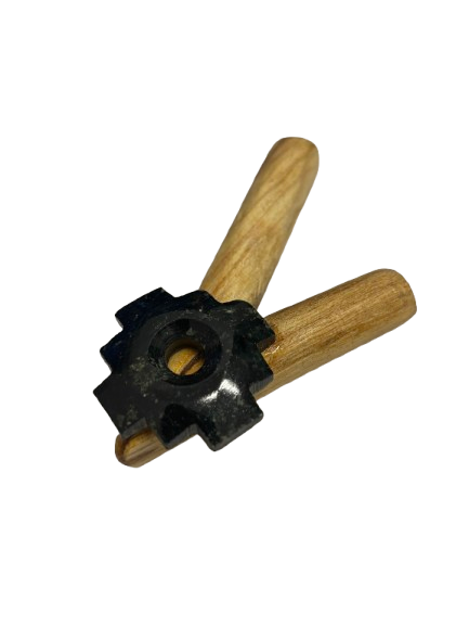 Kuripe para rapé madera palo santo piedra serpentina mod chacana k75