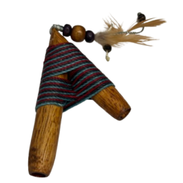 Kuripe para rapé   madera hilo con minerales k198