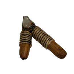 Kuripe para rapé   madera hilo con minerales k199